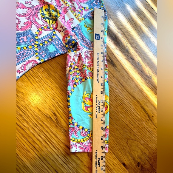 J. McLaughlin Pink and Blue Patterned Blouse 3/4 sleeves size Medium - Picture 7 of 8